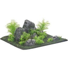 Base Decorativa Roca Condroz y Planta 29 cm Flamingo