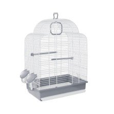 Jaula 648 Blanca con Rejilla Voltregá para Aves Pequeñas