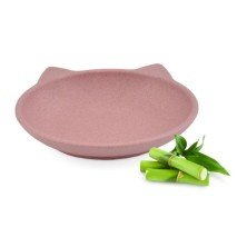 Comedero Bambú Meow 140 ml Rosa para Gatos
