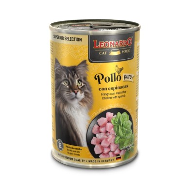Leonardo Superior Lata Pollo con Espinacas para Gatos